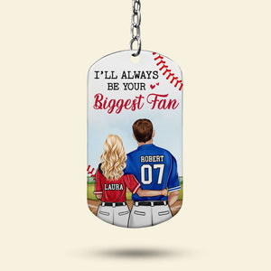 Baseball Couple, I'll Always Be Your Biggest Fan, Personalized Gifts, Couple Gifts - Keychains - GoDuckee