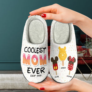 Personalized Gifts For Mothers Home Slippers Coolest Mom Ever 04HTTI130124 - Shoes - GoDuckee