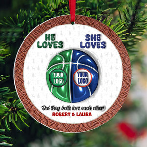 Personalized Gifts For Basketball-loving Couple Christmas Ornament 01huti101024 - Ornament - GoDuckee