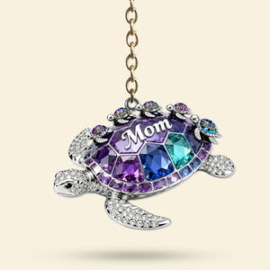 Turtle Mom Keychain - Personalized Gifts For Mom Keychain 02TOTI020226 - Keychains - GoDuckee