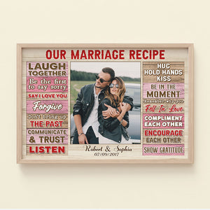 Our Marriage Recipe, Couple Gift, Personalzed Poster, Custom Image Married Couple Canvas Print - Poster & Canvas - GoDuckee