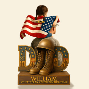 Veteran Dad Plaque - Personalized Gifts For Dad 02ohti090525 - Shaped Plaques - GoDuckee