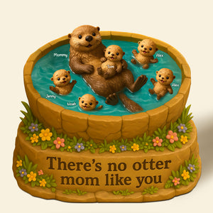 Otter Mom Plaque - Personalized Gifts For Mom 01toti180425 - Shaped Plaques - GoDuckee