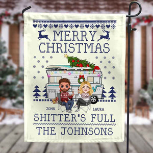 Merry Christmas Sh*tter's Full, Personalized Flag, Camping Gifts, Gift For Campers - Flag - GoDuckee