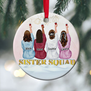 Sister Squad, Gift For Bestie, Personalized Ornament, Bestie Drinking Squad Ornament, Christmas Gift - Ornament - GoDuckee