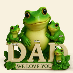 Frog Dad Plaque - Personalized Gifts For Dad 02huti100525 - Shaped Plaques - GoDuckee