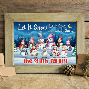 Let It Snow, Personalized Canvas Poster, Gifts For Snowman Family - Poster & Canvas - GoDuckee