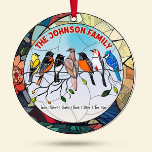 Gift For Family, Personalized Ornament, Birds Family Suncatcher Ornament, Christmas Gift 04QHTI180823 - Ornament - GoDuckee