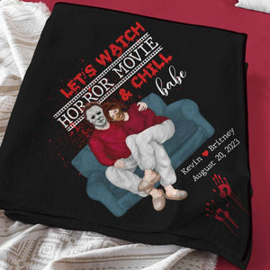 Let's Watch Horror Movie & Chill, Personalized Blanket, Gifts For Him Gifts For Her 06HTDT280823PA - Blanket - GoDuckee