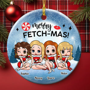 Merry Fetch - Mas 01NADT280923HH Personalized Ceramic Ornament, Christmas Gifts For Besties - Ornament - GoDuckee