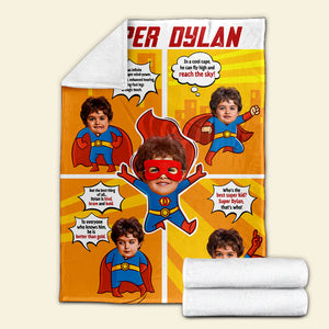 Super Kid, Personalized Blanket, Custom Photo Kid Comic Blanket 06QHTI011223 - Blanket - GoDuckee