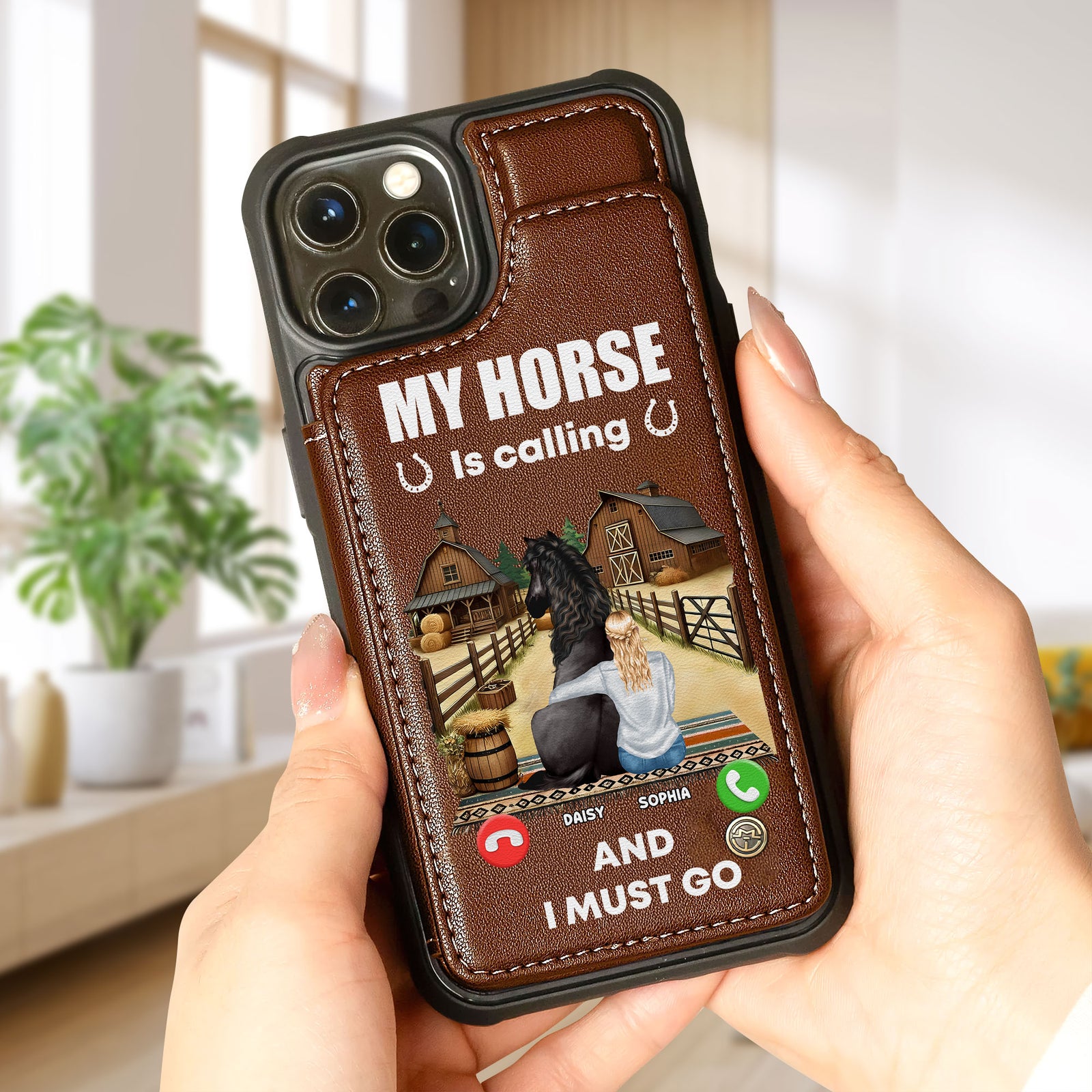 Personalized Gifts For Horse Lovers Leather Flip Wallet Phone Case, My Horse Is Calling 05tgti280225 - Phone Case - GoDuckee