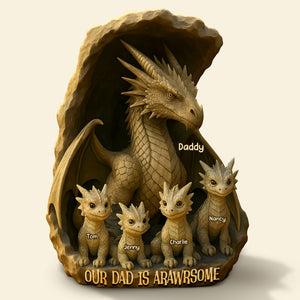 Dragon Dad Plaque - Personalized Gifts For Dad 03tgti170425 - Shaped Plaques - GoDuckee