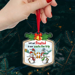 Best Friends, Let's Get Frosted & Save Santa The Trip, Personalized Ornament, Gifts For Friends, Unique Christmas Gifts, Christmas Tree Decorations - Ornament - GoDuckee