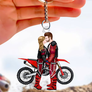 Personalized Gifts For Motocross Couple Keychain 05acti111224pa - Keychains - GoDuckee