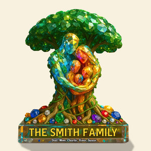 Tree Family Plaque - Personalized Gifts For Family 03huti070525 - Shaped Plaques - GoDuckee