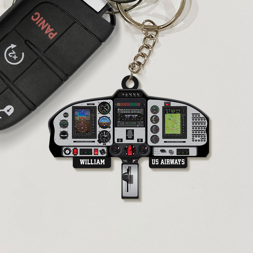 Personalized Aircraft Cockpit Keychain, Gift For Aircraft Lovers - Keychains - GoDuckee