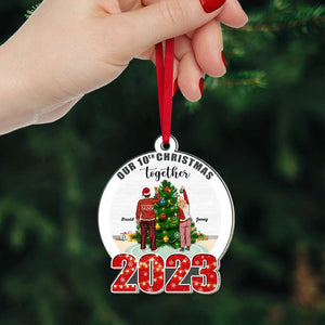 Our Christmas Together, Couple Gift, Personalized Acrylic Ornament, Couple Decorating Xmas Tree Ornament, Christmas Gift 04TOTI190823TM - Ornament - GoDuckee