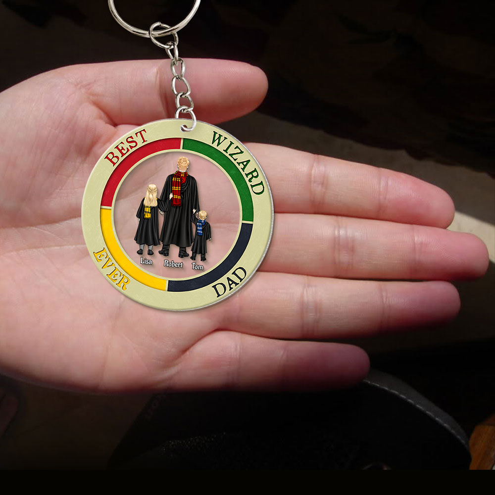 Best Wizard Dad Ever Personalized Keychain PW-KCH-01HUTI300523TM - Keychains - GoDuckee