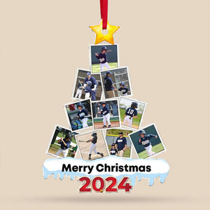 Baseball Custom Photo Acrylic Christmas Ornament 022HUTI260924 Gift For Baseball Players - Ornament - GoDuckee