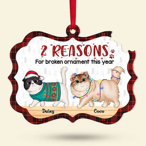 Reasons For Broken Ornament This Year, Gift For Cat Lovers, Personalized Acrylic Ornament, Cats Lover Ornament, Christmas Gift - Ornament - GoDuckee