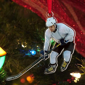 Gift For Ice Hockey Players, Personalized Acrylic Ornament, Custom Image Ornament, Christmas Ornament 02PGTI220823 - Ornament - GoDuckee