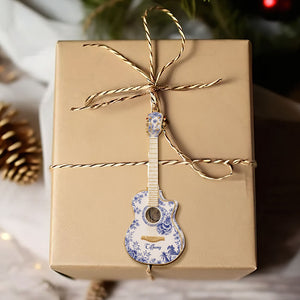 Guitar Toile de Jouy Ornament - Personalized Gifts For Guitar Lovers 04pgti260925 - Ornament - GoDuckee