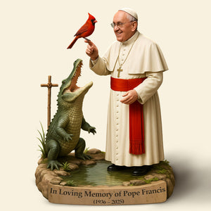 In Loving Memory Of Pope Francis Plaque - Gift For Christian 01OHTI220425 - Shaped Plaques - GoDuckee