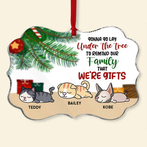 Gonna Go Lay Under The Tree, Gift For Cat Lover, Personalized Ornament, Cats Laying Ornament, Christmas Gift - Ornament - GoDuckee