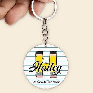 Personalized Teacher Keychain, Custom Letters, Gift For Teacher - Keychains - GoDuckee