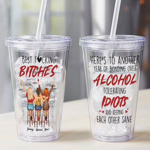 Here's To Another Year Of Bonding Over Alcohol, Personalized Acrylic Tumbler, Best Bi*ch Bar, Gift For Besties - Tumbler Cup - GoDuckee