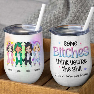 Funny Besties Personalized Wine Tumbler - Wine Tumbler - GoDuckee