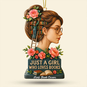 Book Girl Ornament - Personalized Gifts For Book Lovers 05huti170925 - Ornament - GoDuckee