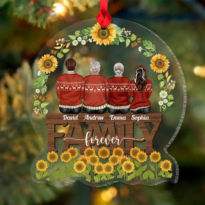 Family Forever, Gift For Family, Personalized Ornament, Sunflower Family Ornament, Christmas Gift 02DNDT111122TM - Ornament - GoDuckee