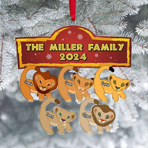 Personalized Christmas Gifts For Lion Family Acrylic Ornament 03KATI011124 - Ornament - GoDuckee