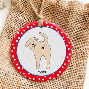 Gift For Dog Lovers, Personalized Ceramic Ornament, Funny Dog Butt Ornament, Christmas Gift - Ornament - GoDuckee