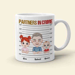 Papa Partner In Crime Personalized Coffee Mug DR-WHM-01QHTI160523HH - Coffee Mug - GoDuckee