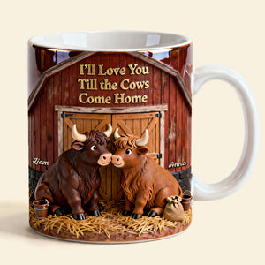 Highland Cow Couple Coffee Mug - Personalized Gifts For Couple Coffee Mug 04NATI150125 - Coffee Mug - GoDuckee