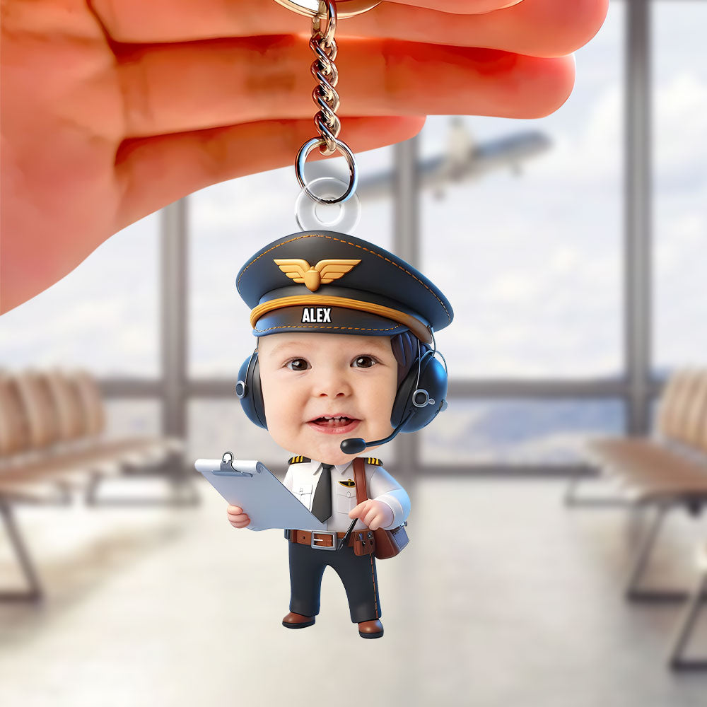 Custom Photo Gifts For Pilot Baby Keychain 01ohti061224 - Keychains - GoDuckee