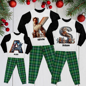 Custom Alphabet Letter Gifts For Movie Lover Family Pajama Set 05xqti081124 - Pajama Set - GoDuckee