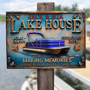 Lake House Entrance Metal Sign - Personalized Gifts For Pontoon Lovers 05qhti200525 - Metal Signs - GoDuckee