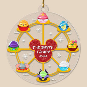 Gift For Family, Personalized Acrylic Ornament, Cupcake Kids Ferris Wheel Ornament, Christmas Gift 04HTTI231023 - Ornament - GoDuckee