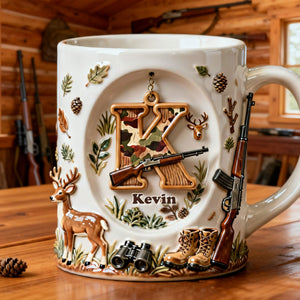 Rustic Hunting Initial Letter Coffee Mug - Personalized Gifts For Hunters 04NATI170126 - Coffee Mug - GoDuckee