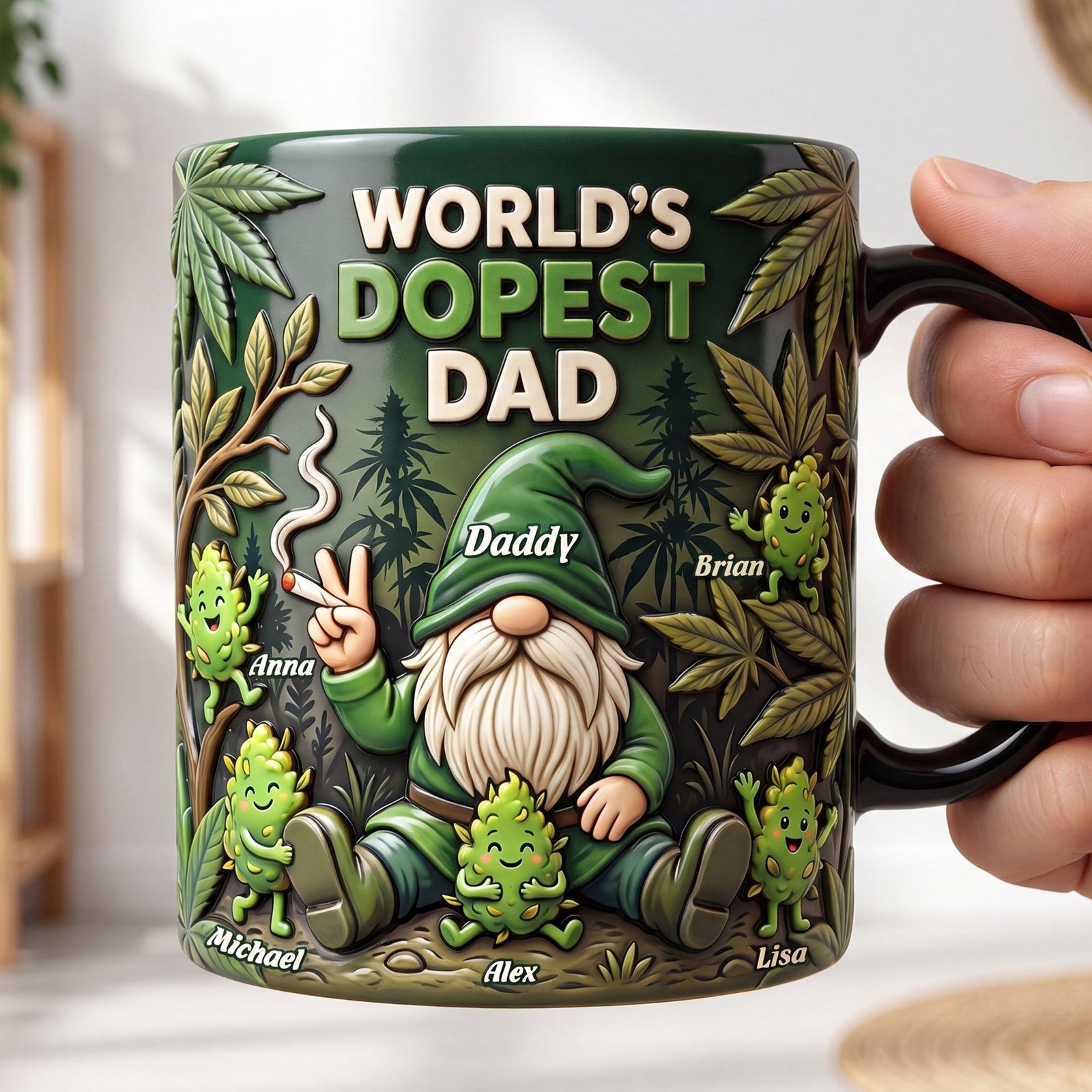 Gnome Weed Dad Magic Coffee Mug - Personalized Gifts For Dad 02nati050526 - Coffee Mug - GoDuckee