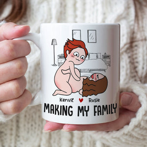 Making My Family Personalized Funny Couple Coffee Mug Gift For Couple - Coffee Mug - GoDuckee