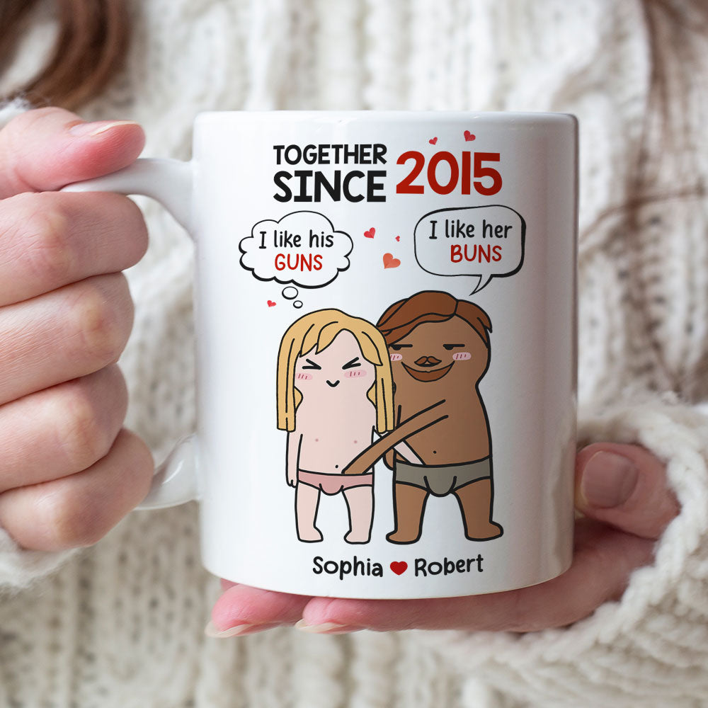 Together Since, Couple Gift, Personalized Mug, Naughty Couple Coffee Mug - Coffee Mug - GoDuckee