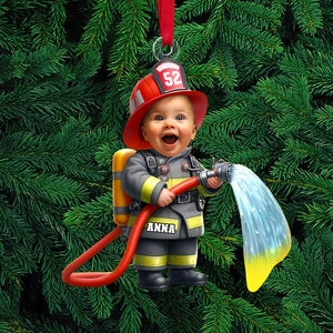 Custom Photo Gifts For Kids Firefighter Ornament 03ohti211124 - Ornament - GoDuckee