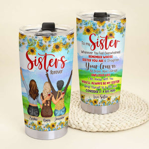 Love Sisters Forever Personalized Besties Tumbler - Tumbler Cup - GoDuckee