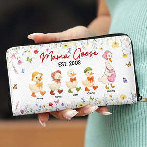 Mama Goose Twill Faux Leather Wallet - Personalized Gifts For Mom 06kati040425 - Leather Wallet - GoDuckee