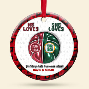 Personalized Gifts For Basketball-loving Couple Christmas Ornament 01huti101024 - Ornament - GoDuckee